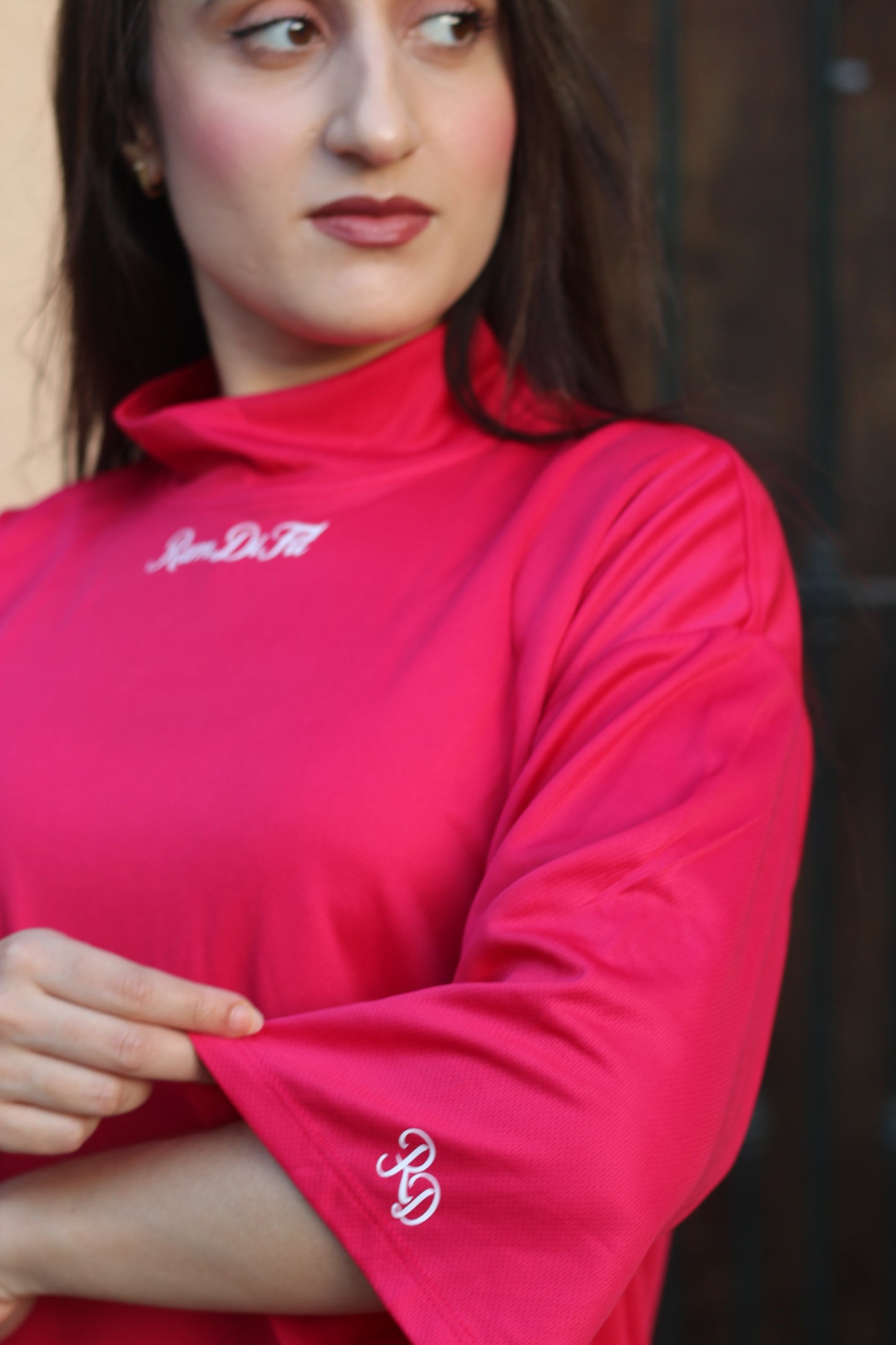 Modest Sports T-shirt Oversized in Fuchsia