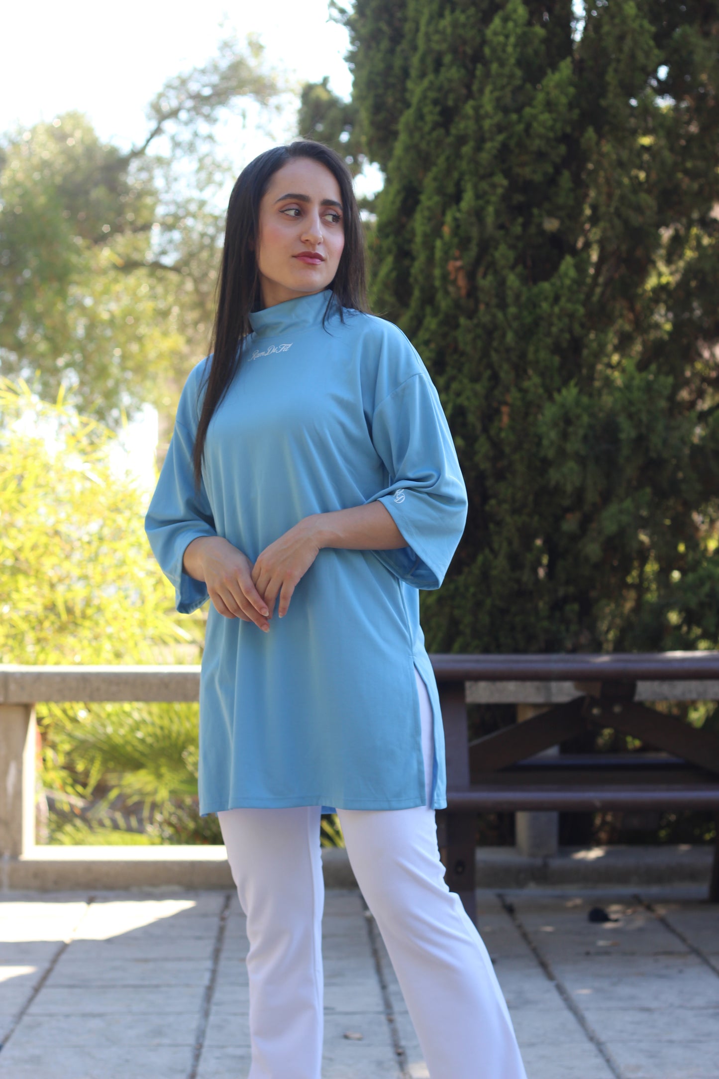 Modest Sports T-shirt Oversized in Light Blue