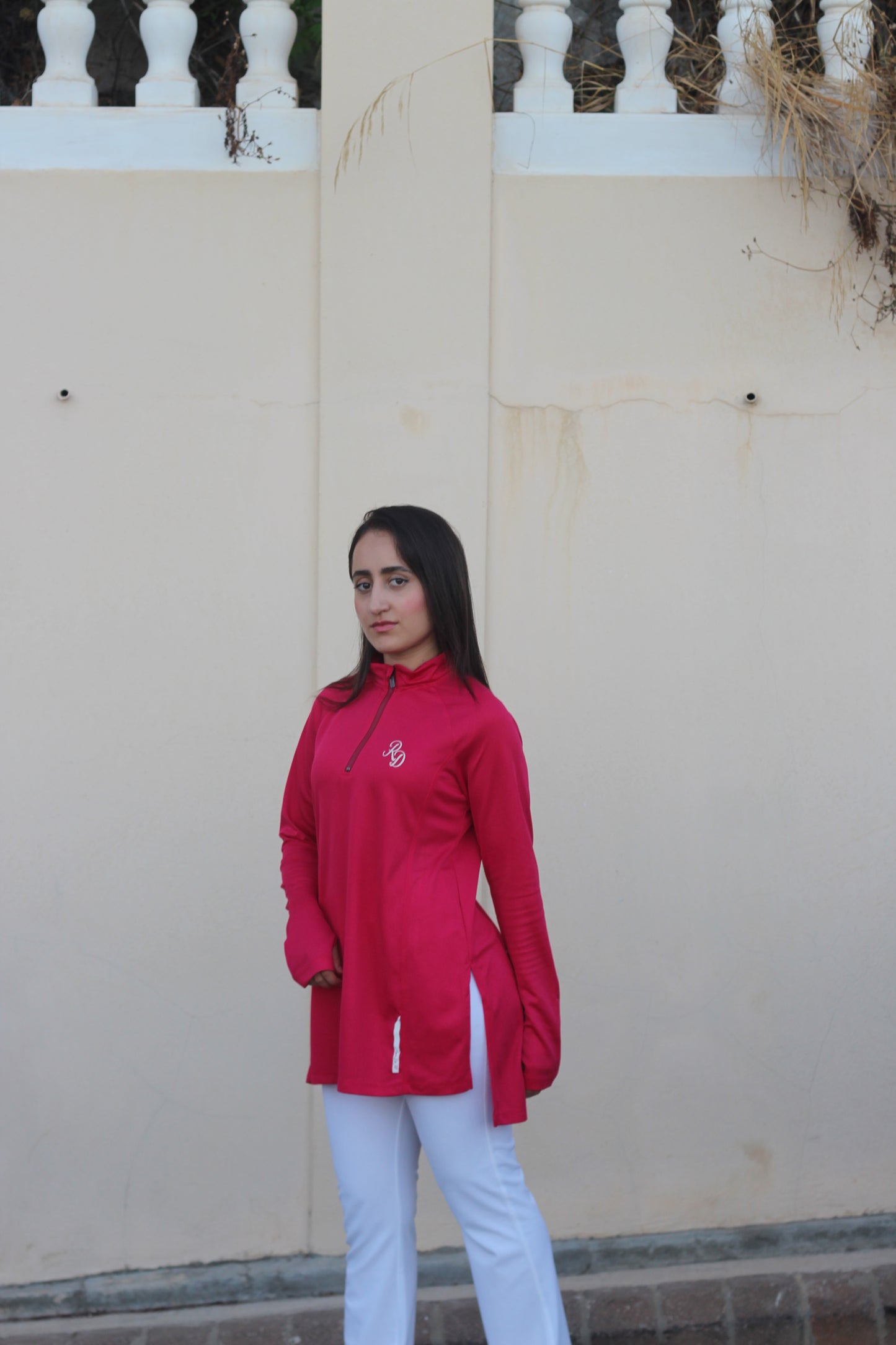Modest Sports Top in Fuchsia