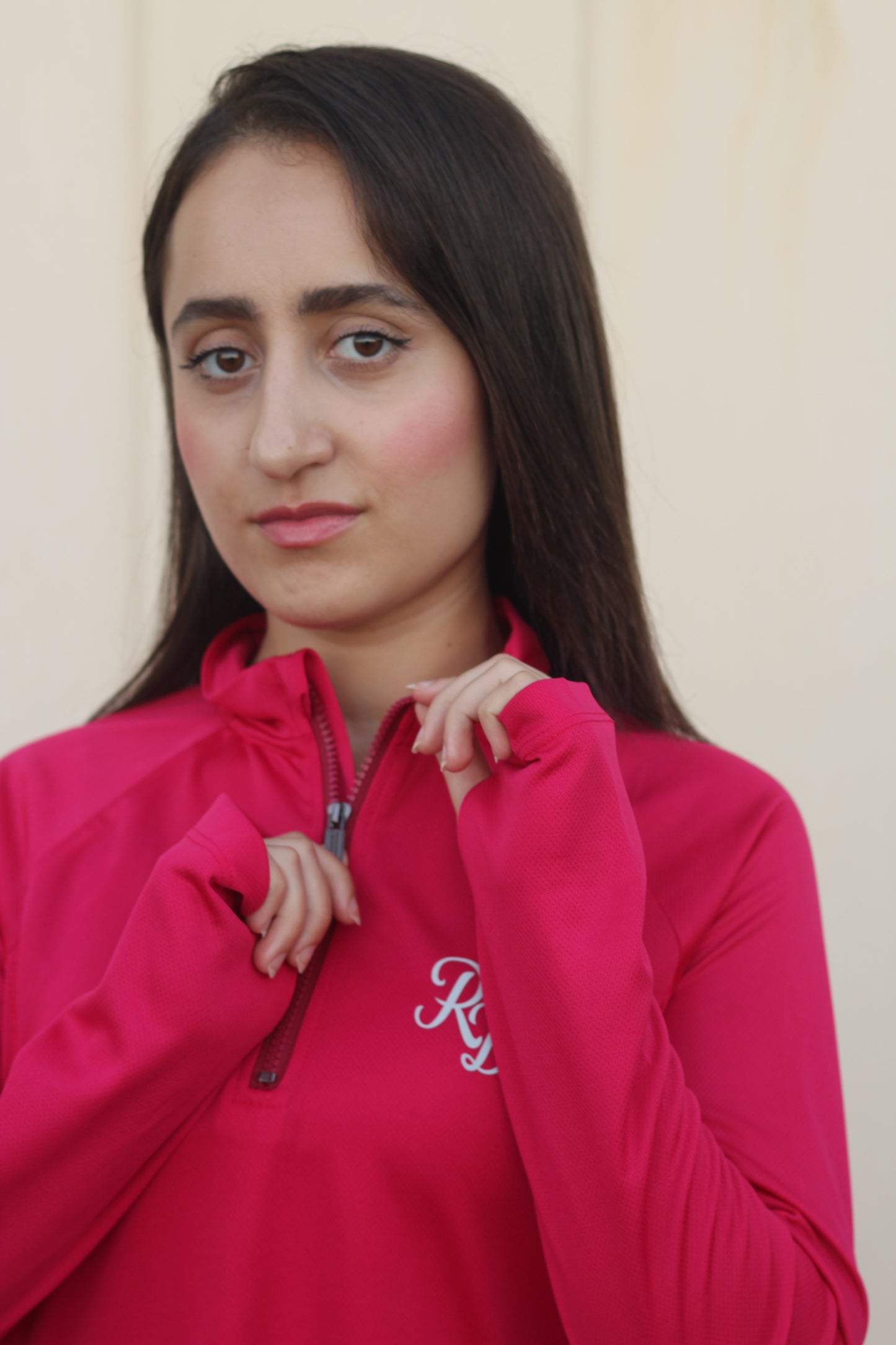 Modest Sports Top in Fuchsia