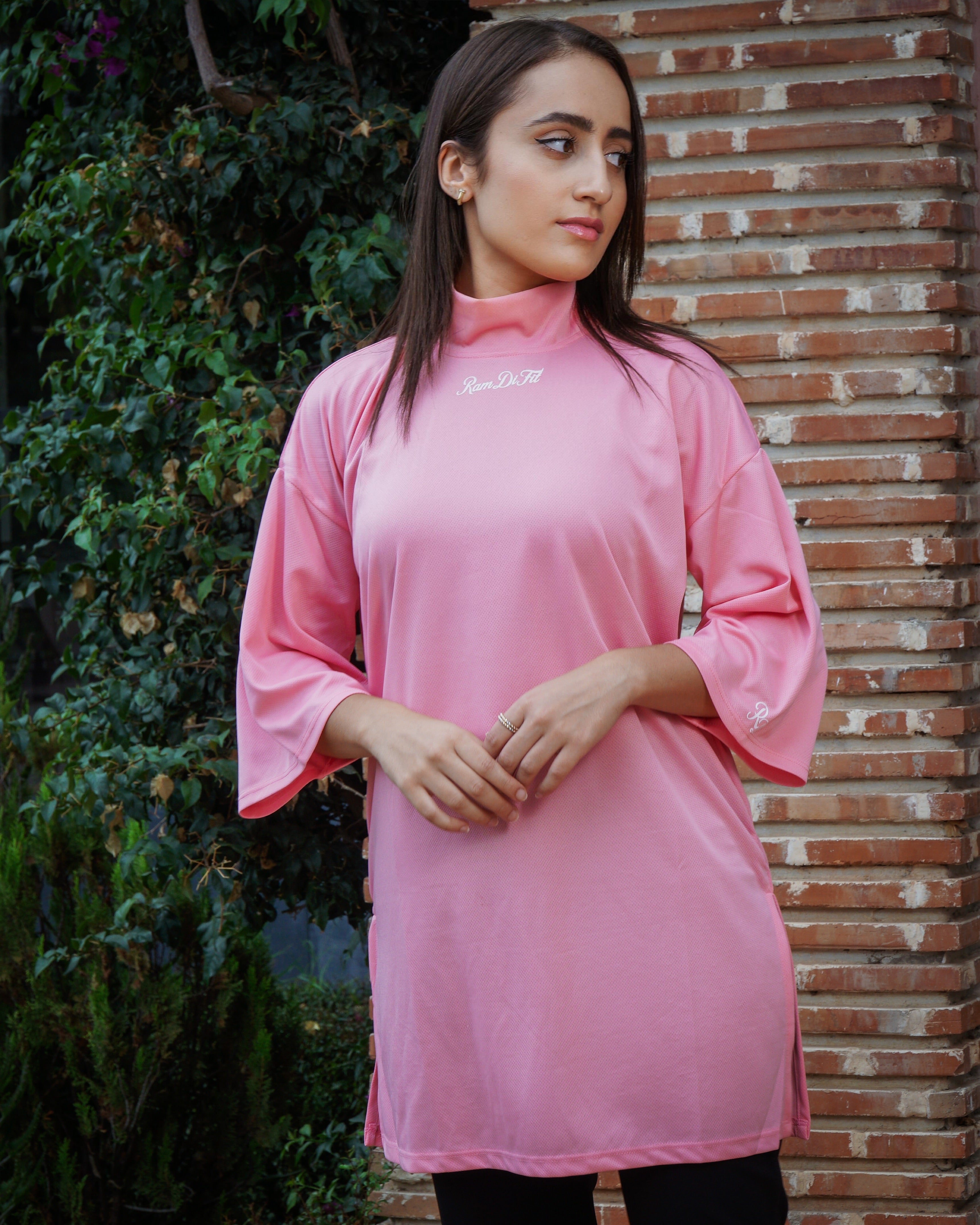 Modest Sports Oversized Top in Pink