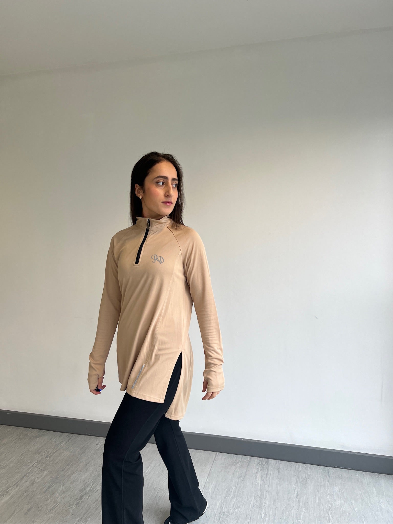 Modest Sports Top in Beige