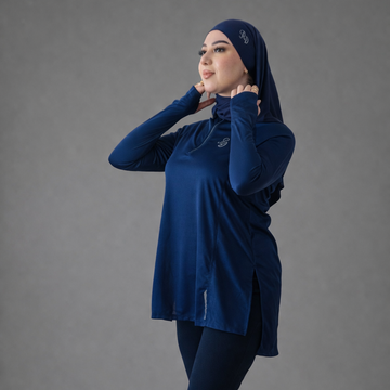 Modest Sports Top in Blue Marine