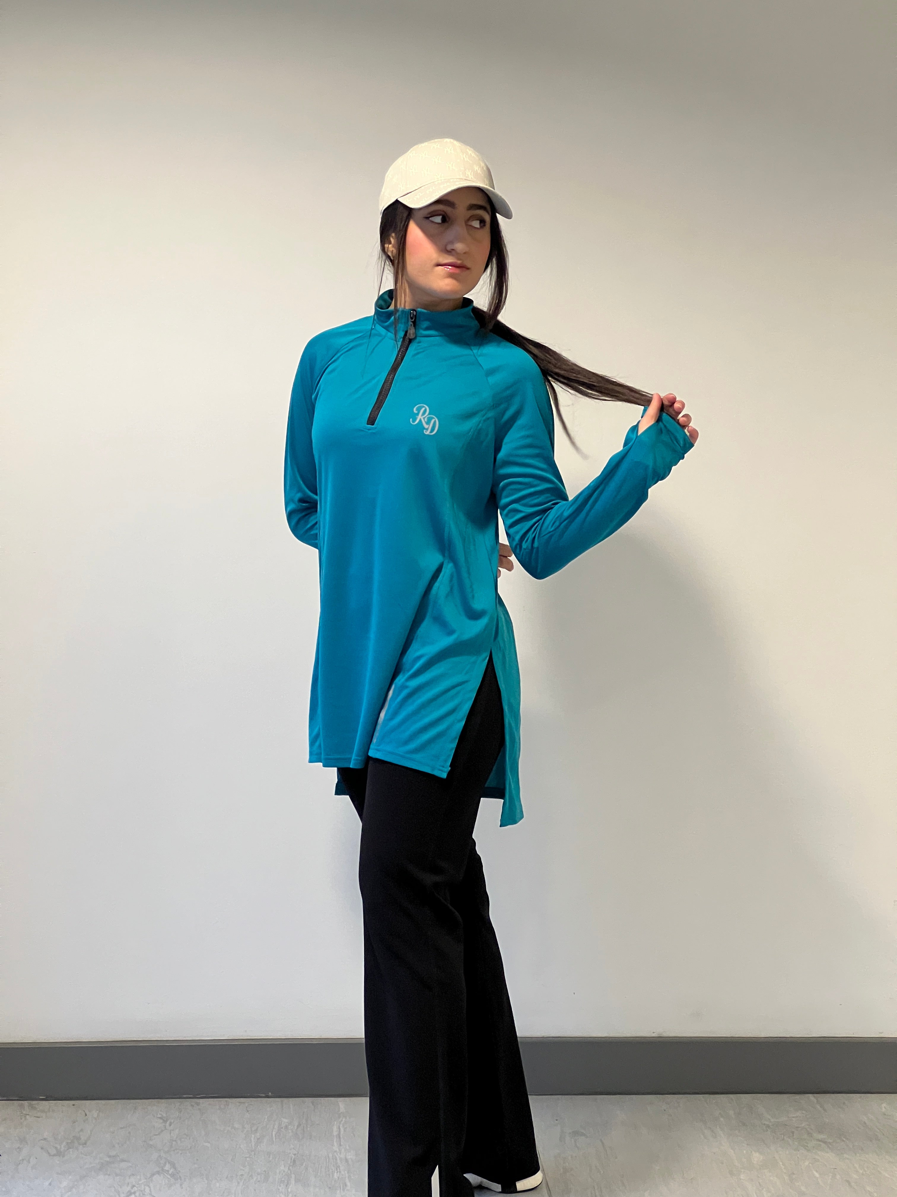 Modest Sports Top in Blue