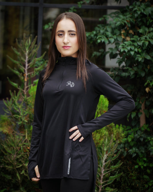 Modest Sports Top in Black