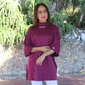 Modest Sports T-shirt Oversized in Royal Maroon