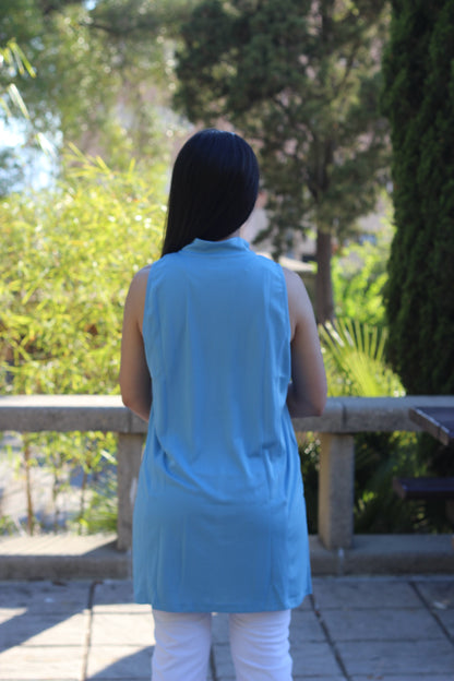 Modest Sports Gilet in Light Blue