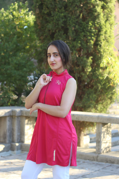 Modest Sports Gilet in Fuchsia