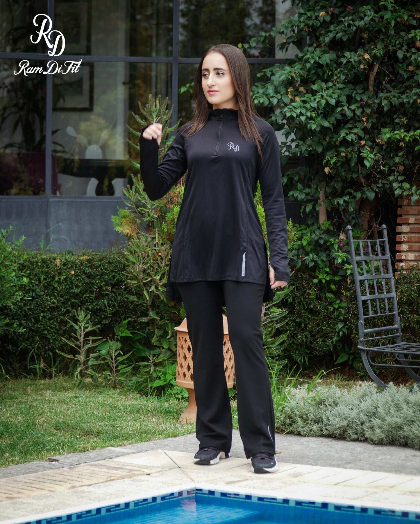 Modest Sports Top in Black