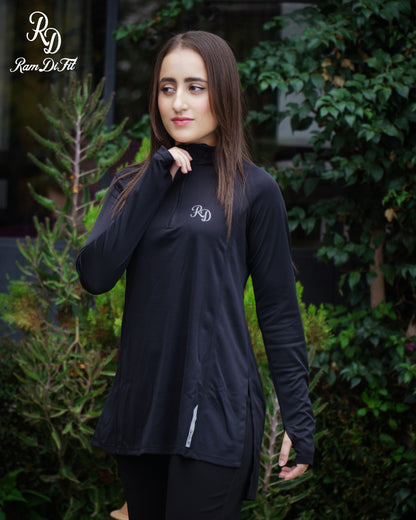 Modest Sports Top in Black